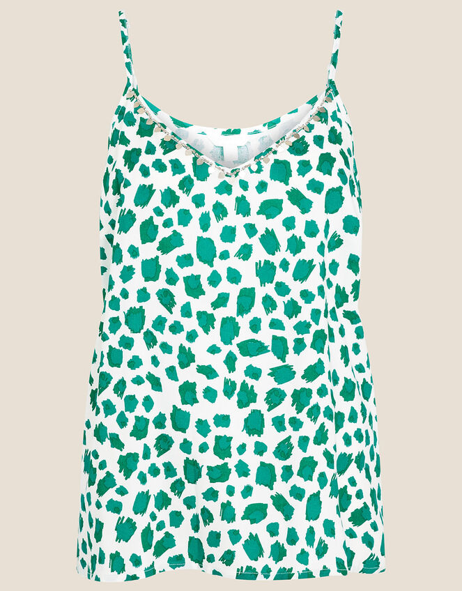 Animal Print Cami in LENZING™ ECOVERO™, Green (GREEN), large