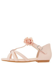 Ariah Flower Corsage Sandal, Pink (PALE PINK), large