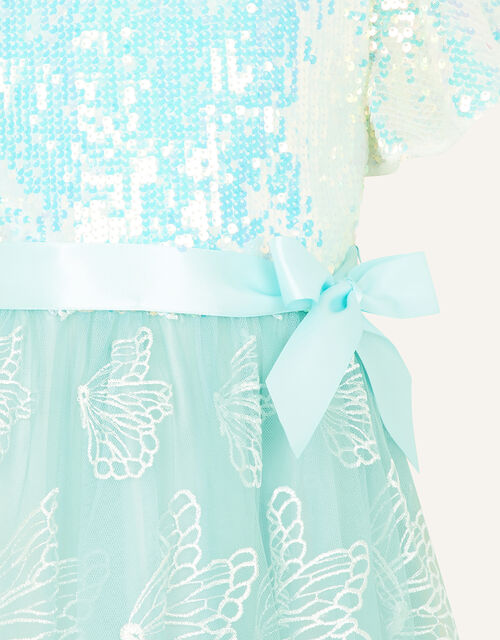 Esma Butterfly Sequin Dress, Blue (AQUA), large