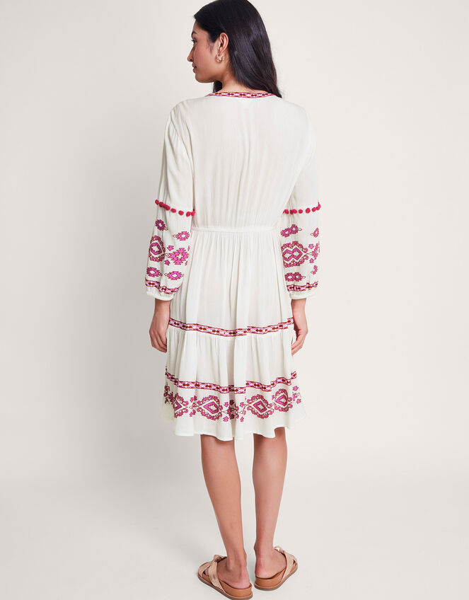 Catia Embroidered Kaftan, White (WHITE), large
