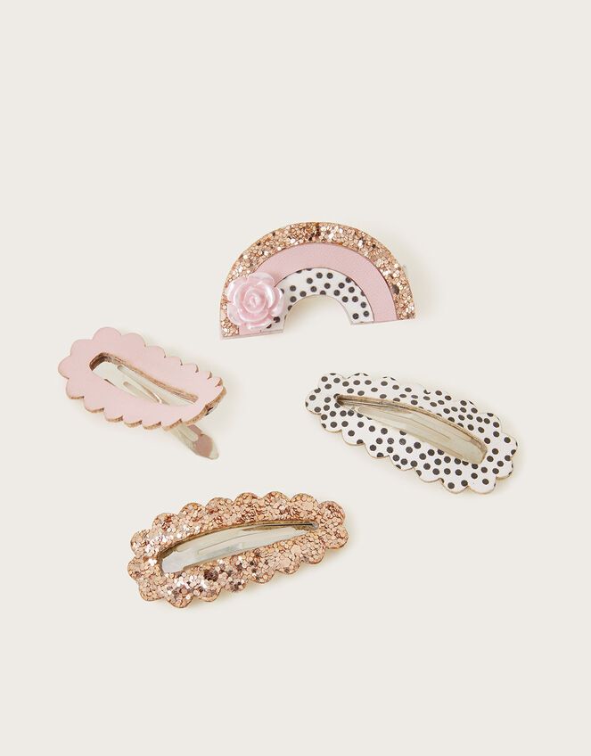 Metallic Novelty Hair Clips 4 Pack, , large