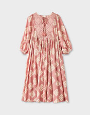 East Kaira Embroidered Print Midi Dress, Pink (BLUSH), large