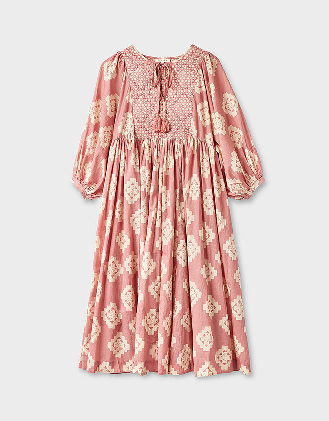 East Kaira Embroidered Print Midi Dress, Pink (BLUSH), large