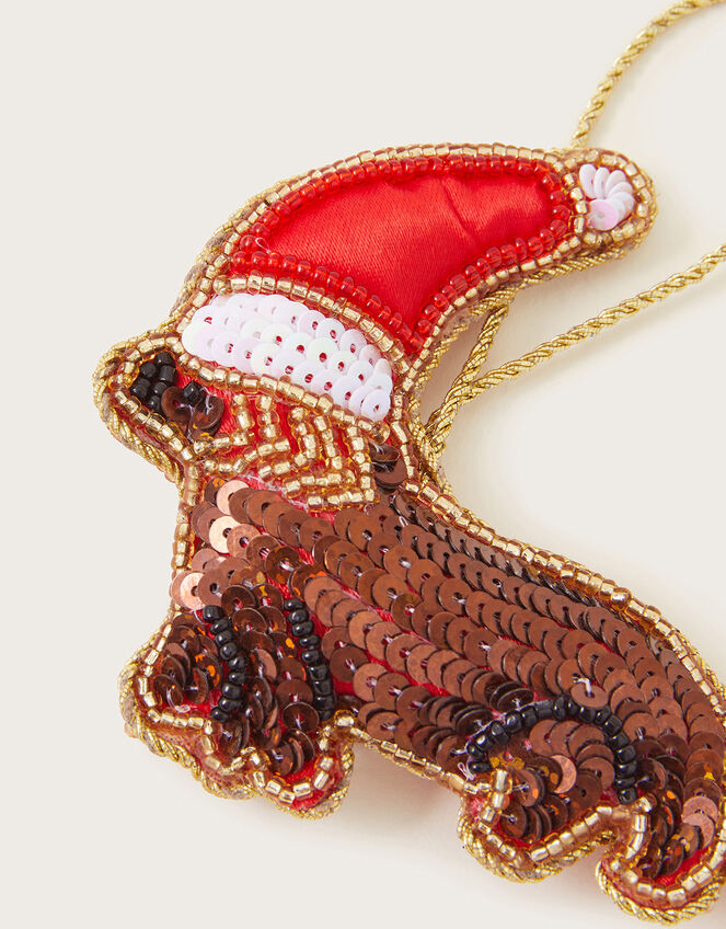 Dog Santa Hat Christmas Hanging Decoration, , large
