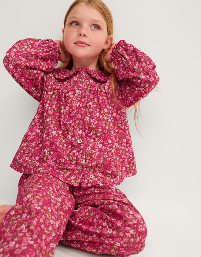Floral Print Long Pyjamas Set , Pink (PINK), large