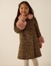 Monsoon x Queens of Archive Connie Faux Fur Leopard Print Coat​, Multi (MULTI), large