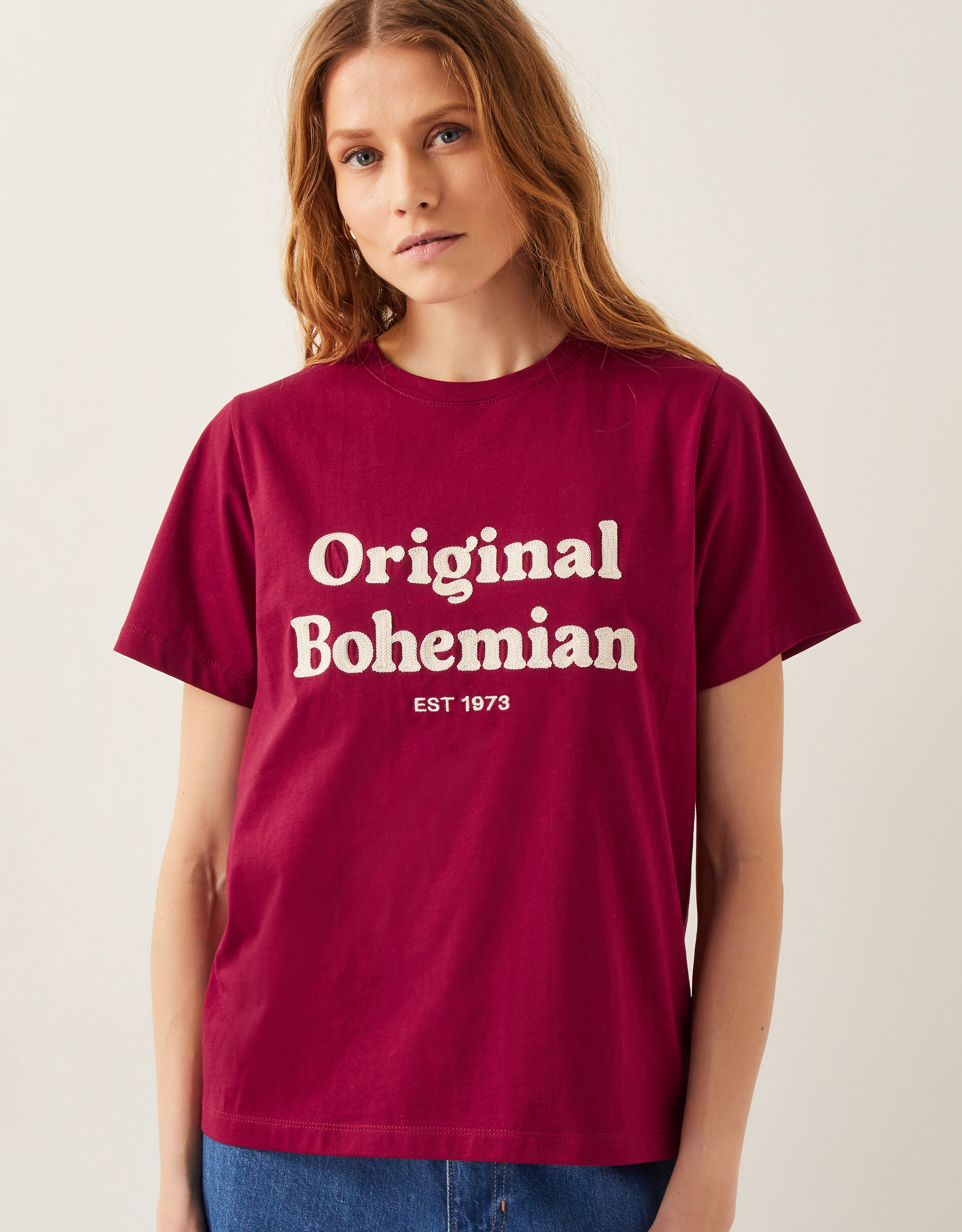 Sloan Original Bohemian Slogan T-Shirt Red