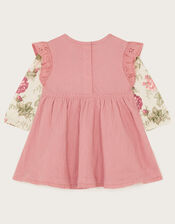 Newborn Betsy Floral Top and Pinafore Dress Set, Pink (PINK), large