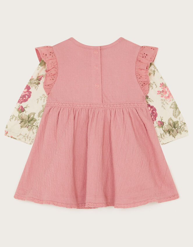 Newborn Betsy Floral Top and Pinafore Dress Set, Pink (PINK), large