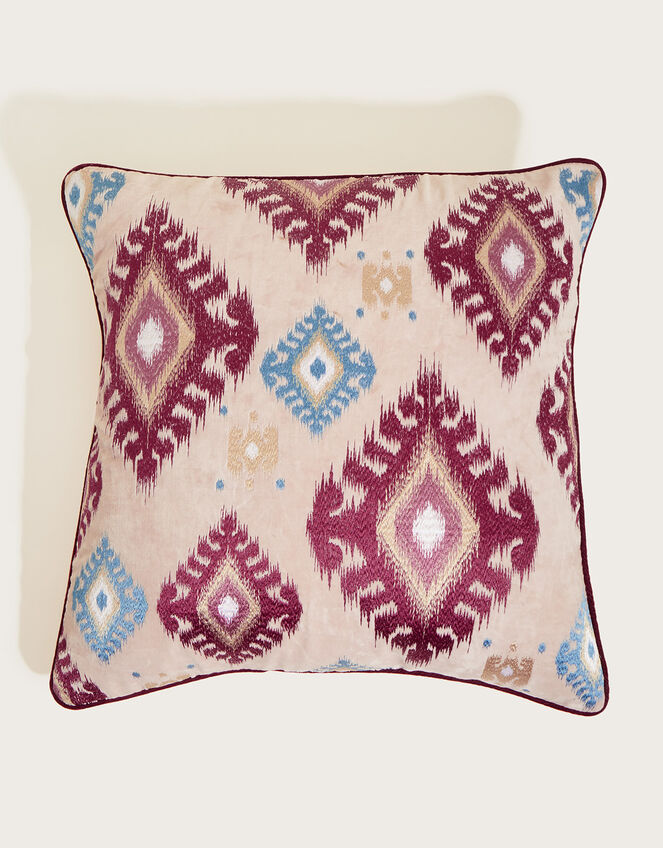 Ikat Embroidered Cushion, , large