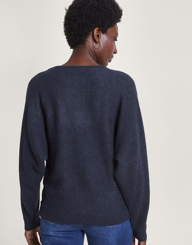 Evie Beaded Jumper, Blue (NAVY), large
