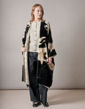 One Hundred Stars Velvet Stork Print Kimono, , large