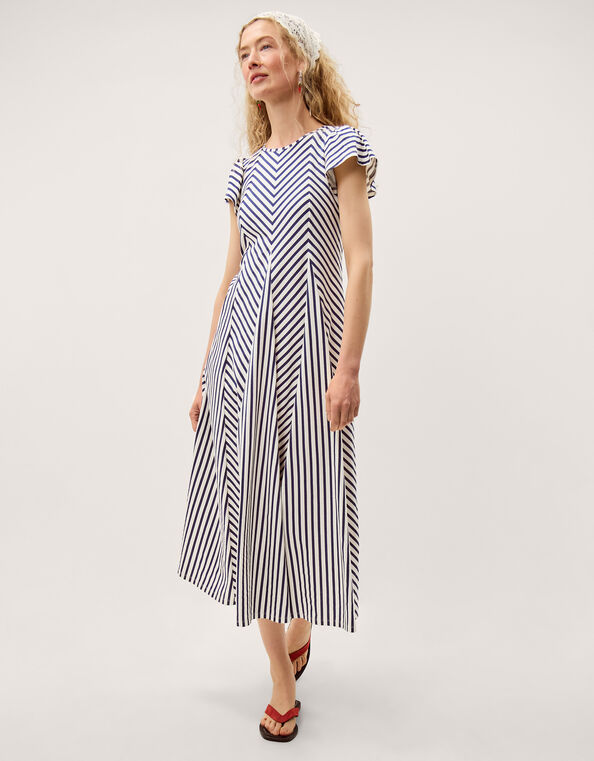 Shola Stripe Jersey Maxi Dress, Blue (BLUE), large