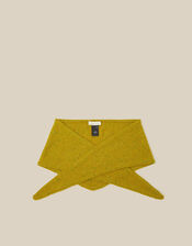 East Issy Knitted Triangle Scarf, Green (LIME), large