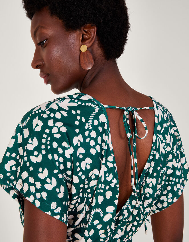 Print FitandFlare Midi Dress Green Work Dresses Monsoon UK.