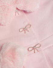 Isabella Faux Fur Collar Coat, Pink (PINK), large