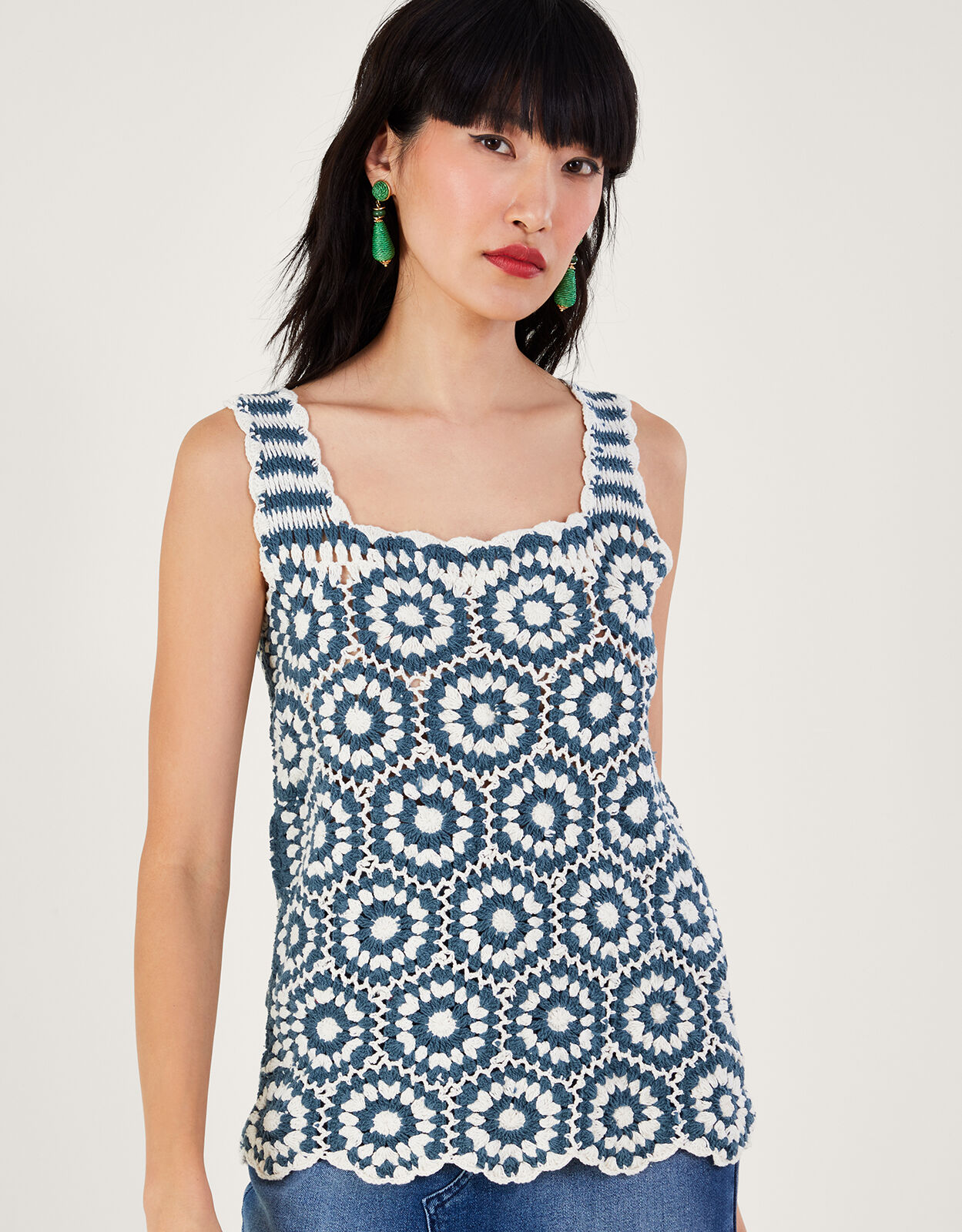 Crochet Tank Top Blue