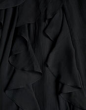 Arizona Halter Ruffle Prom Dress, Black (BLACK), large
