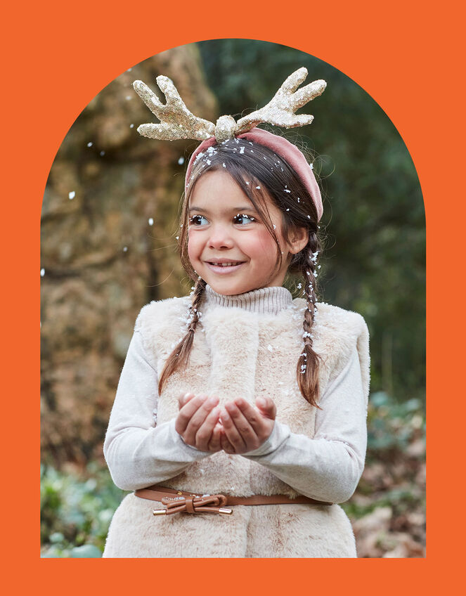 Meri Meri Sequin Antler Headband, , large
