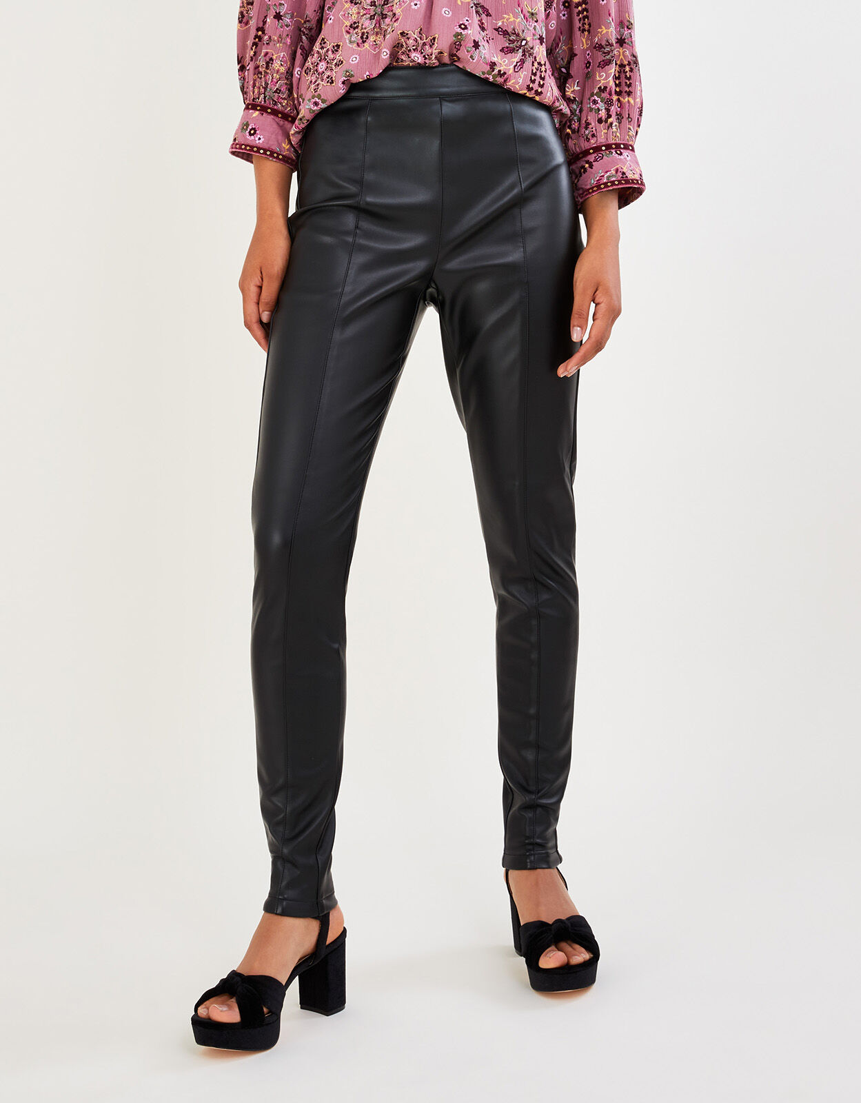 Pu trousers womens sales