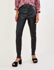 Lillian PU Trousers with Recycled Polyester, Black (BLACK), large