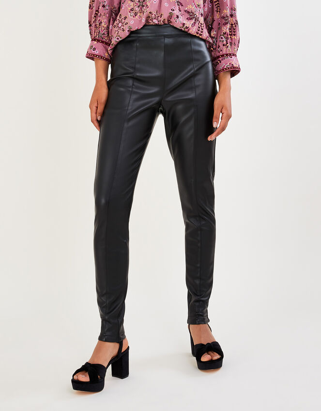 Lillian PU Trousers with Recycled Polyester, Black (BLACK), large