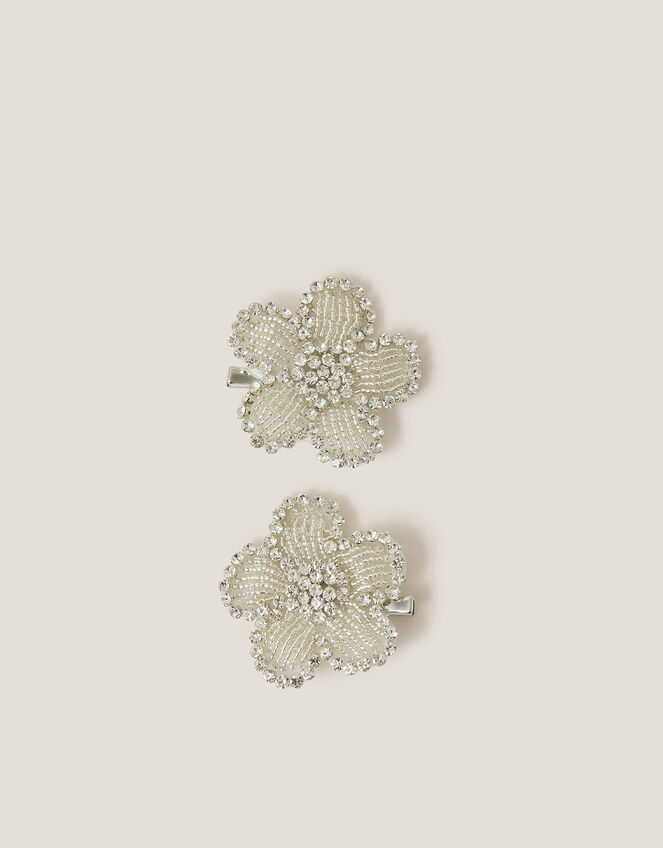 2-Pack Sparkle Flower Hair Clips, , large