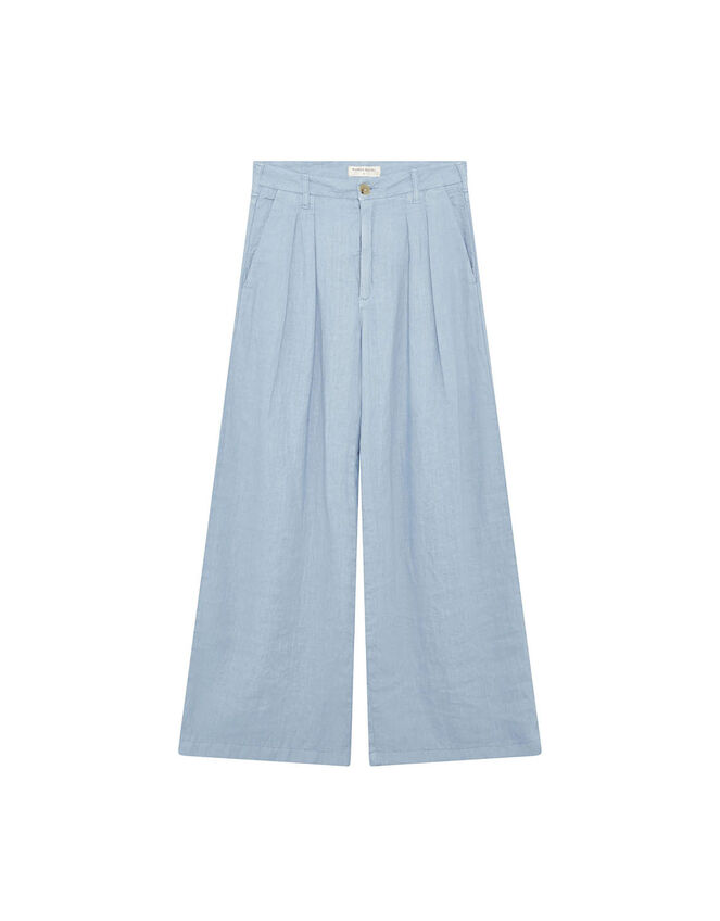 Maison Hotel Marisa Wide Leg Linen Trousers, Blue (BLUE), large