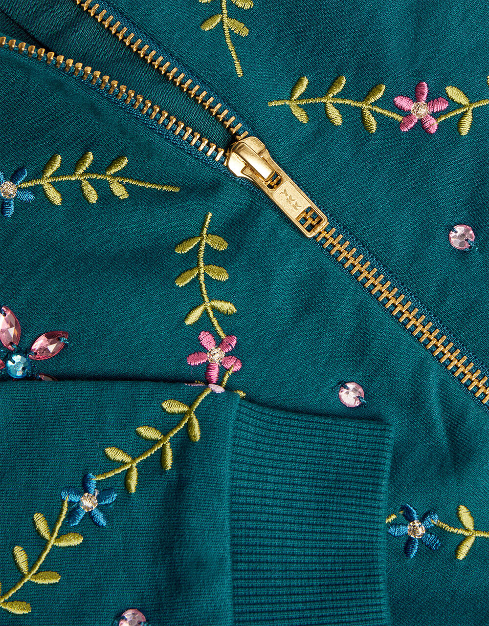 Jewel Embellished Bomber Jacket Teal Girls' Cardigans Monsoon UK.