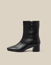 Hettie Leather Ankle Boots, Black (BLACK), large