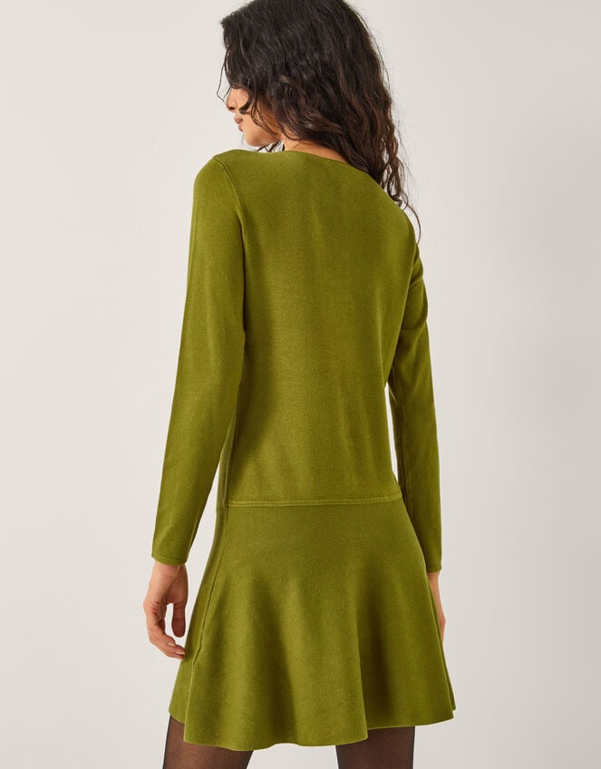 Bayle Bow Knit Mini Dress, Green (GREEN), large