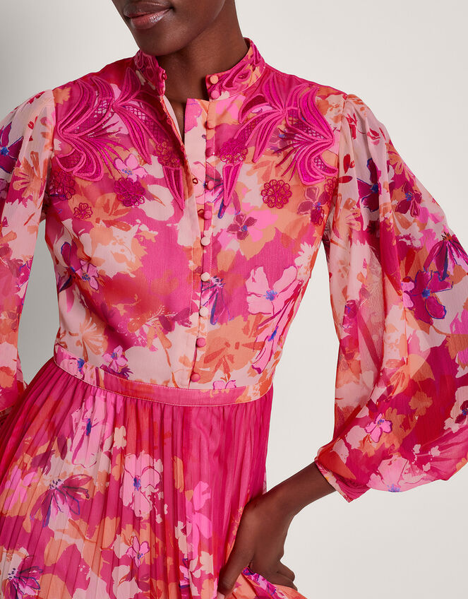 Floryn Floral Shirt Dress, Pink (PINK), large