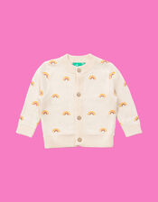 Little Green Radicals From One to Another Rainbow Cardigan, Cream (CREAM), large