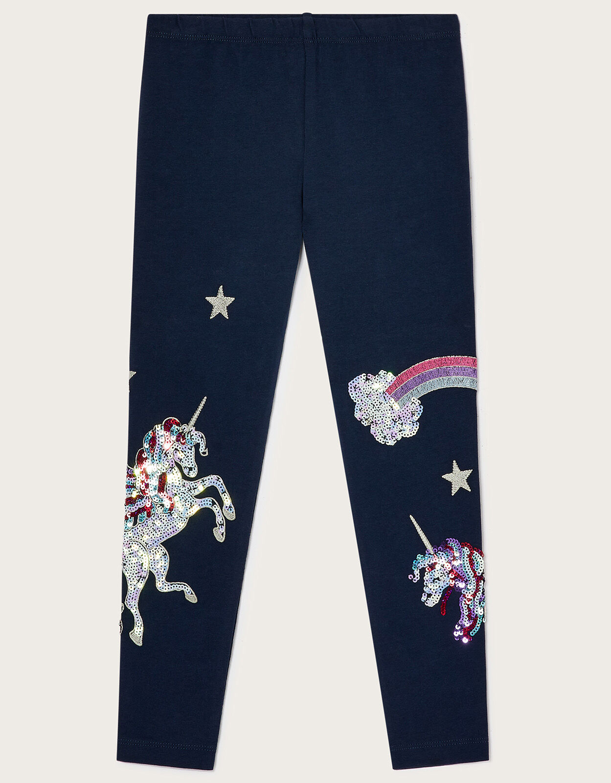 Sequin Unicorn Rainbow Leggings Blue