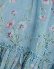 Naina Floral Mesh Party Dress, Teal (TEAL), large
