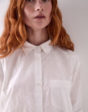 East Layla Floral Print Cotton Shirt, White (WHITE), large
