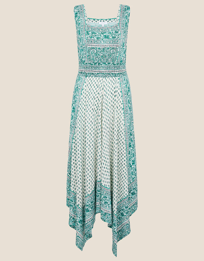 Kemala Printed Hanky Hem Dress, Green (GREEN), large