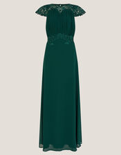 Elodie Lace Chiffon Bridesmaid Dress, Green (DARK GREEN), large