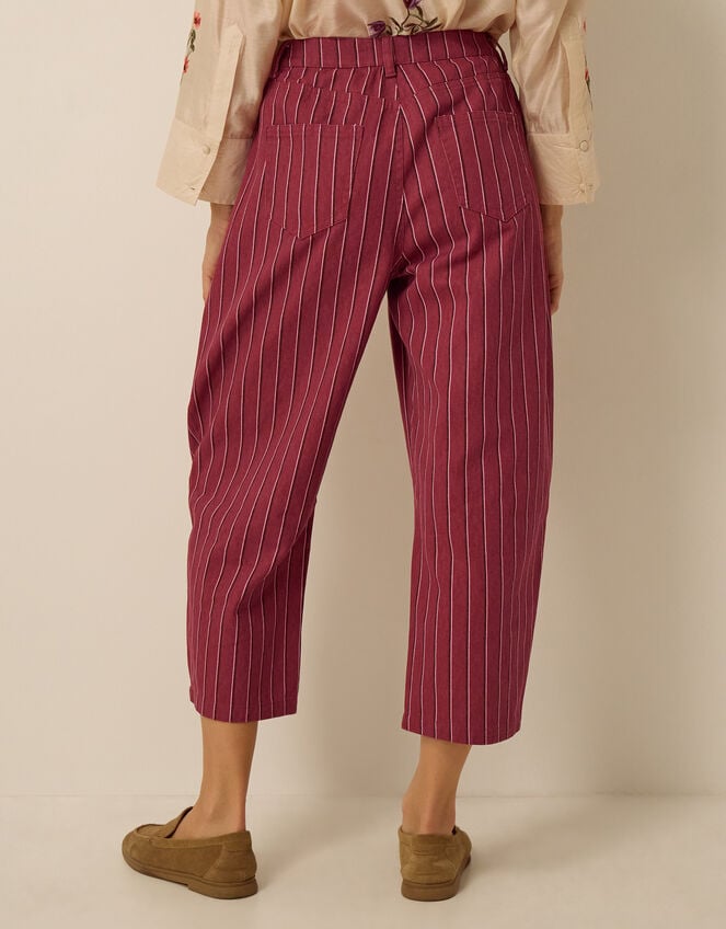 Nara Stripe Barrel Jeans, Red (RED), large