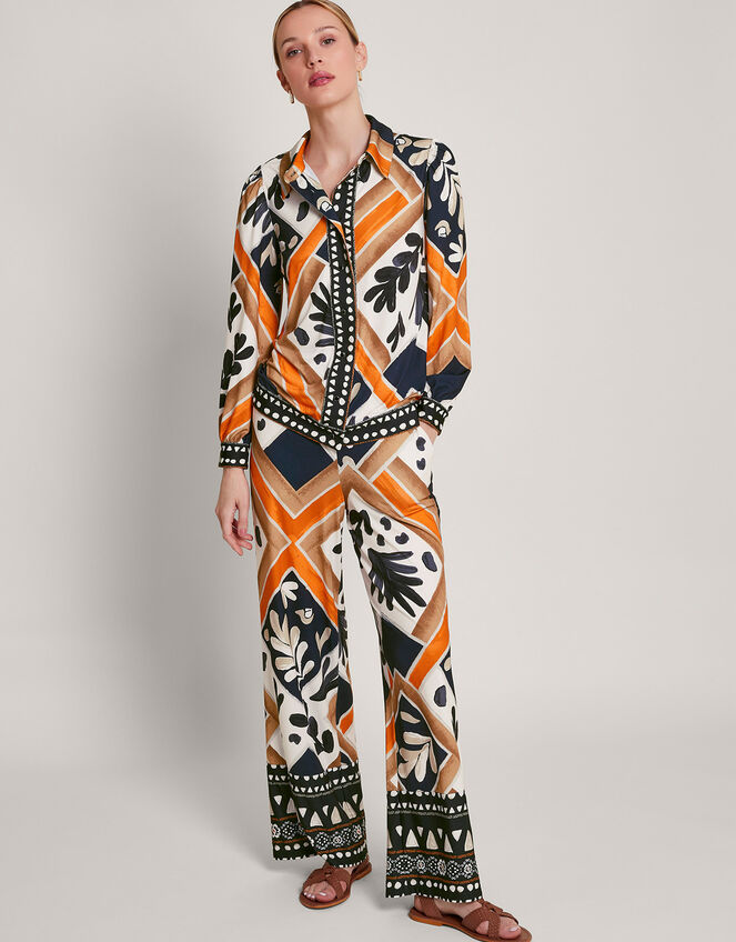 Cadenza Print Jersey Trousers, Black (BLACK), large