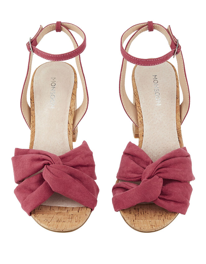 Tandy Twist Heeled Sandals, Red (BERRY), large