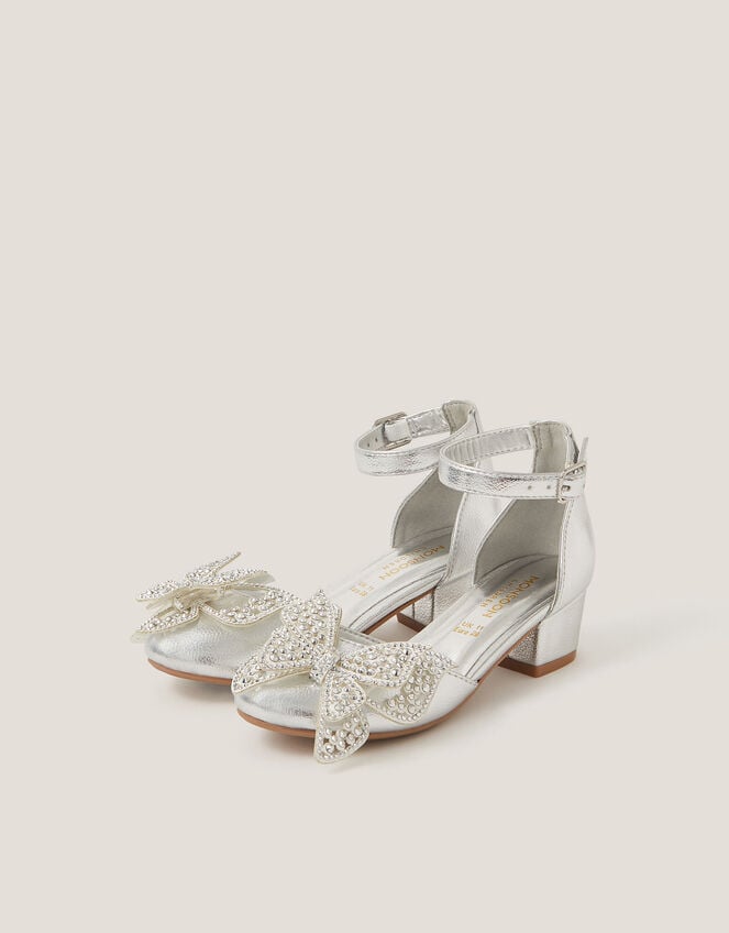 Butterfly Metallic Heels, Silver (SILVER), large