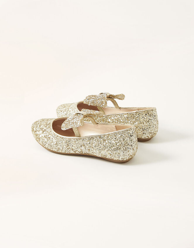 Dazzle Bow Ballerina Flats, Gold (GOLD), large