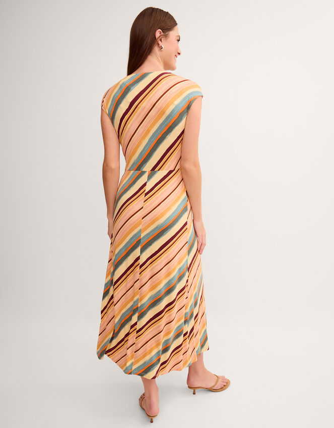 Tola Stripe Jersey Midi Dress Pink