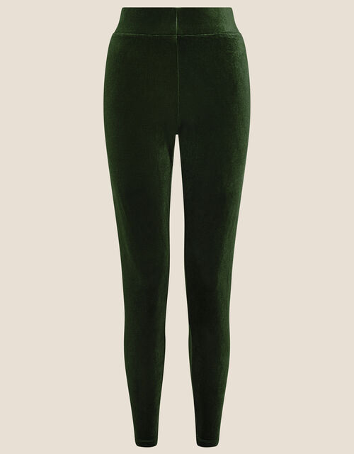 Velvet Leggings, Green (OLIVE), large