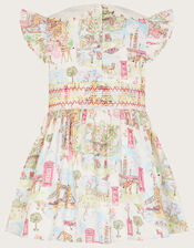 Baby London Print Dress, Ivory (IVORY), large