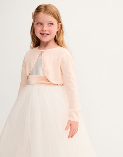 Maeve Bow Button Cardigan, Pink (PALE PINK), large