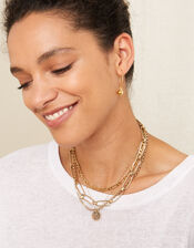 Gold-Plated Bead Charm Hoops, , large