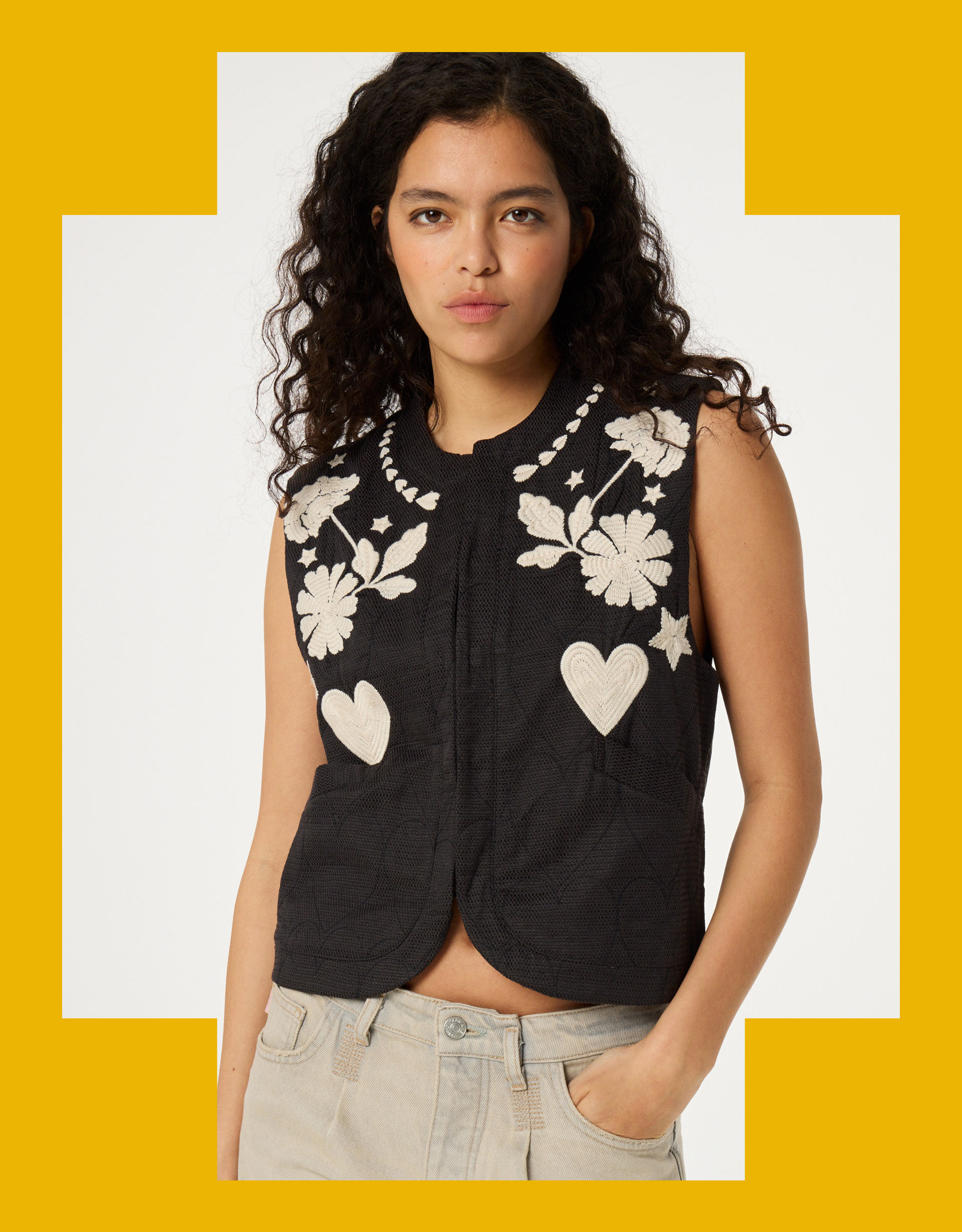 Fabienne Chapot Berry Embroidered Gilet Black