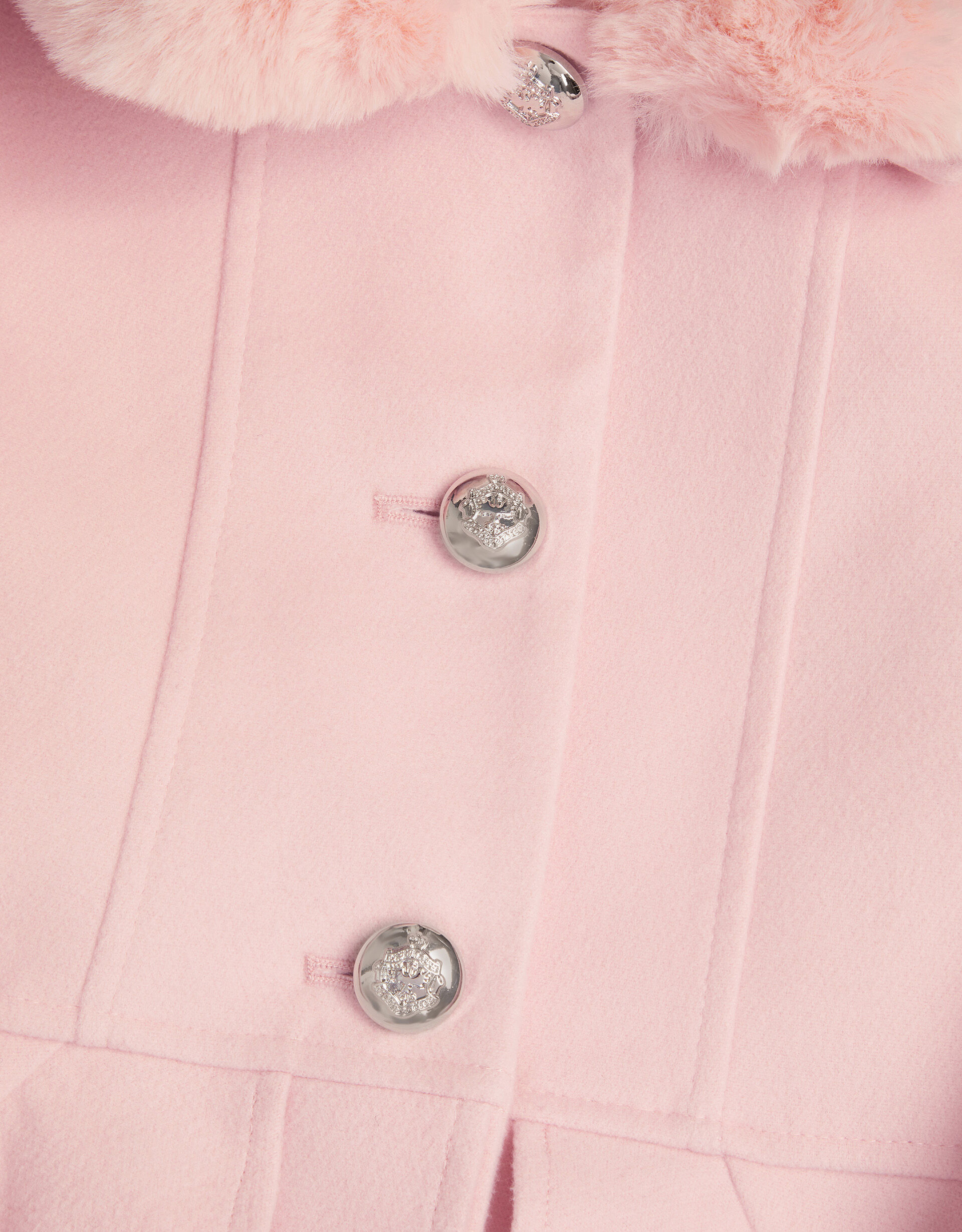 Miss selfridge pink fur coat top